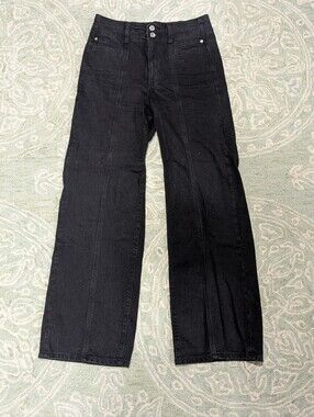 high rise wide leg black jeans